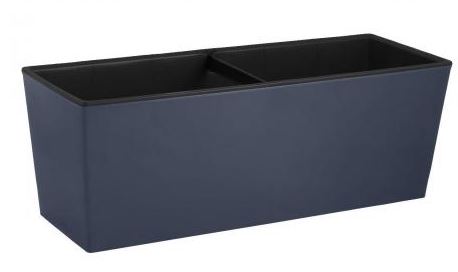 Балконный ящик InGreen London Cube 40 см c дренажной вставкой вулканический серый